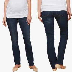 Indigo Blue Secret Fit Belly Stretch Straight Maternity Jeans Dark Wash M/L